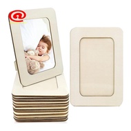 12PCS Unfinished Solid Wood Photo Picture Frames Standing Photo Frames For 4 X 6 In Photos,