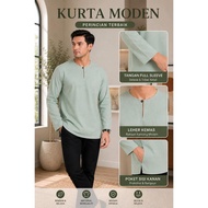 KURTA LELAKI FULL SLEEVE LEHER TELUK BELANGA SIDE POCKET - ADAM