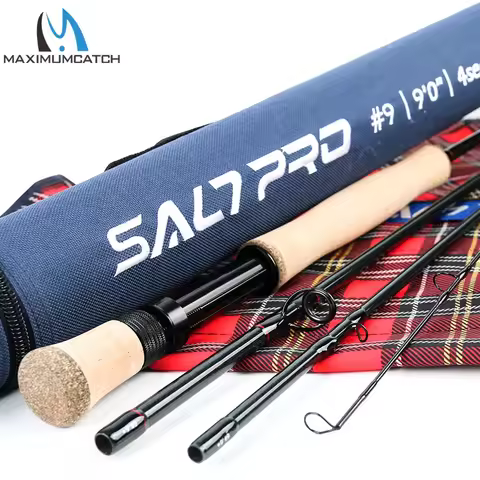 Maximumcatch Saltpro Saltwater Fly Rod 8/9/10WT 9FT Fast Action 30T+40T SK Carbo Fly Fishing Rod 4 S
