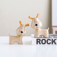 Nordic Ceramic Dog Figurine Cute Puppy Ornament With Bell Cute Decoration Cute Desk Decoration Home 