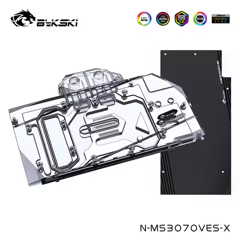 Bykski Watercooler For MSI Geforce RTX 3070,3060Ti VENTUS 2X 8G OC With Back Plate ,Full Cover Water