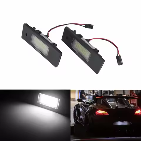 ANGRONG 2x CANBUS LED License Number Plate Light For BMW E81 E87 E63 E64 F12 E85 E86 E89 Z4 Mini Coo