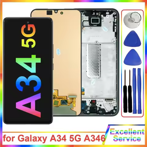 A34 5G LCD for Samsung Galaxy A34 5G A346E A346B A346M LCD Display Touch Screen Digitizer Replacemen