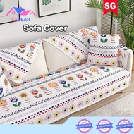 {SG} Non-slip Cotton Fabric Sofa Cover L Shape Sofa Cover Protector Cushion Covers Sofa Couch Covers