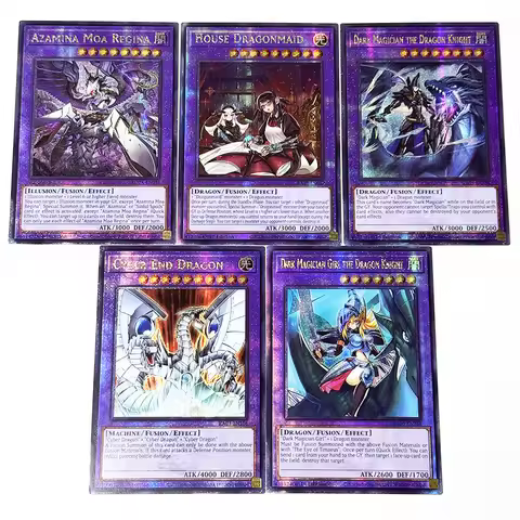 Yu-Gi-Oh!-QCR Fusion Monster Rare Proxy Game DIY Cards House Dragonmaid Dark Magician Girl the Drago