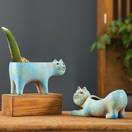Succulent Flowerpot Ceramic Creative Cute Kitty Tail Cartoon Animal Simple Succulent Monkey Tail Pos