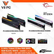 G.SKILL Trident Z5 Neo RGB DDR5 BLACK/WHITE RAM CL32 6400MT/s 32GB(2x16GB) 1.40V, Dual Channel Kit, AMD EXPO Profile Ready
