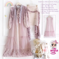 TERBARU DRESS GAMIS LEBARAN ANAK TREND 2026 TARISA VOL.4 SET DRESS INNER DAN OUTER TILLE MOTIF BUNGA