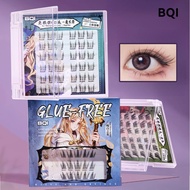 BQI Fake Eyelashes 假睫毛免胶太阳花假睫毛自然 Free Glue Eyelashes Natural Segmented Realistic Beginners Manga Eye