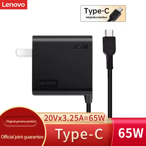 Adapter Lenovo Laptop Adapter Type-C 65W [20V 3.25A] Neutral Computer Adapter All-In-One Black