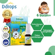 Ddrops Thinkmist Kanak-kanak Cecair DHA + ARA Alga untuk Perkembangan Otak & Mata (30 Semburan / 10.
