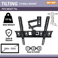 UNIVERSAL TV BRACKET 26"-55" inch Fully Adjustable Tilt -5°~+10° Swivel 180° TV Bracket Wall - 35KG