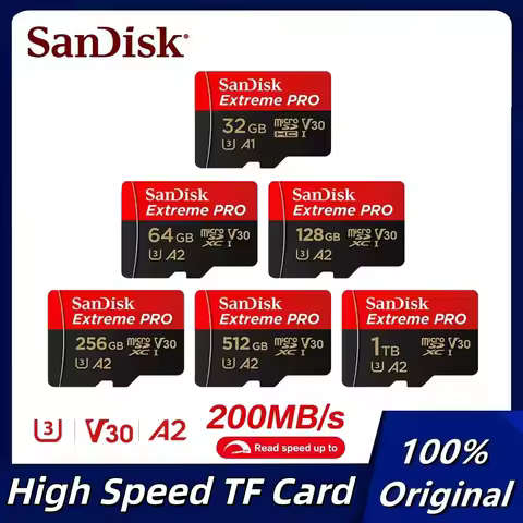 SanDisk Extreme pro Micro SD Card 128GB 64GB 32GB 512GB 256G UHS-I U3 V30 TF Card A2 V30 For Phone T