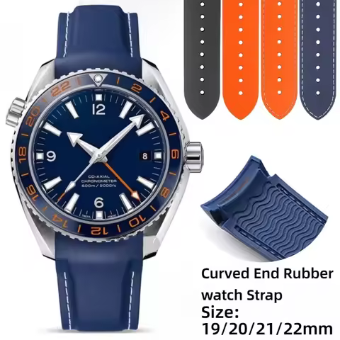 For Omega Seamaster 300 Speedmaster Curved Rubber Silicone Watch Band for Planet Ocean 600 20mm 21mm