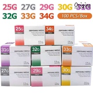 100Pcs 27G 29G 34G 33G 32G 31G 30G Painless Small Erfine Beauty Needle Disposable Injection