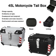 Motorcycle Top Box 45L Large Capacity Waterproof Motorcycle Box Storage Top Box Kotak Motosikal Prem