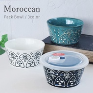 Made In Japan Minoyaki Moroccan Fresh-Keeping Bowl With Lid Microwave Box Round Microwaveable Ceramic Salad Fujitsu Sales