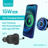 EYD T1 Wireless Car Charger Stand Magnetic 15W Fast  Charging for All Mobile Phones Wireless Car Cha