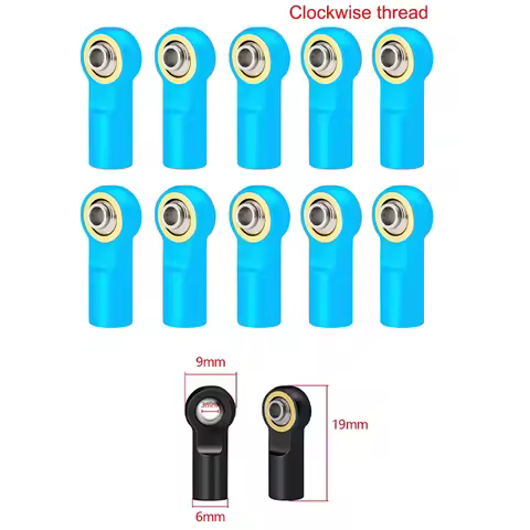 10Pcs Metal M3 19MM Aluminum Link Tie Rod End Ball Joint for 1/10 RC Crawler AXIAL SCX10, D90, D110 