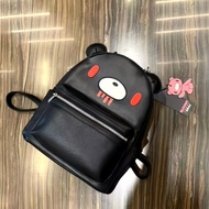 Y2K Black PU Leather Bear Backpack Kawaii Creepy Cute Goth Punk Doll Bag Harajuku Streetwear Emo Gru