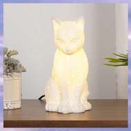 (V L A O)European Minimalist Ceramic Table Lamp Cosy Study  Desk Light with Kitten Design for Dormit