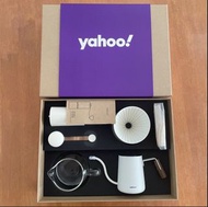 [官方定價$868] 全新 Minos X Yahoo H92 手搖磨豆咖啡機 連 手沖壺 矽膠濾杯 玻璃分享壺 濾紙 手沖咖啡套裝