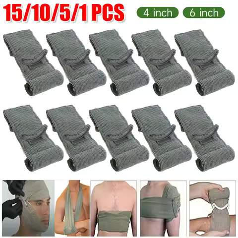 1-15PCS Emergency Israel Bandage 4 Inch Medical Israeli Bandage Wound Dressing Combat Tactical Traum
