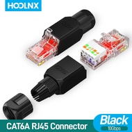 Hoolnx Tool Free RJ45 Connector, Tool Less UTP CAT6 CAT6A Field Termination Modular Plug for Solid S