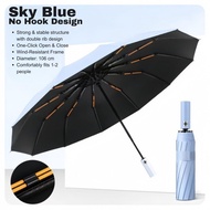 Automatic Weather Proof Umbrella 106cm Large Solid Plain Color Automatic Umbrella Strong Sun Rain Fo