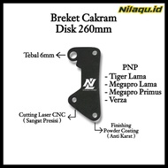 New bracket pangkon cakram tiger lama megapro lama primus verza disk 260 mm kaliper standart nisain