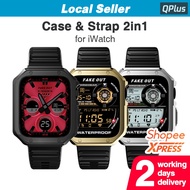 [SG] QPlus 2in1 Case and Strap with Rugged Watch Band and TPU Protective Case for iWatch Series 7/8/9 Apple Watch