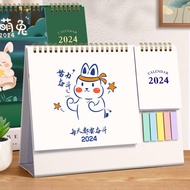 2024 Desk Calendar Year of the Dragon Calendar Large Lattice Note Note Desk Calendar Cute Desktop Decoration Monthly Calendar Custom Cartoon Anime Calendar Office Desk