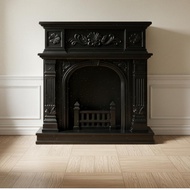 Dollhouse Fireplace Design 19th-Century Fireplace Model 19th-Century Mantel Piece Floral Relief Mini