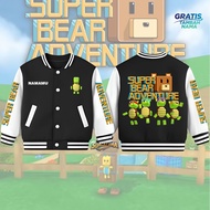 SIJACKETMA - SUPER BEAR2 Children's Varsity Baseball Jacket for Boys and Girls Ages 3 - 12 Years FRE