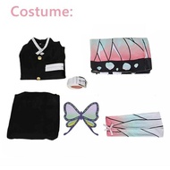 C Kochou Shinobu Costume Cosplay Anime Wig Haori Uniform Woman Kids Halloween Dresses