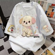 【220G 100%Cotton】SISI Ready Stock 100% Cotton T shirt Women Korean Style Printed Unique Graphic Shor