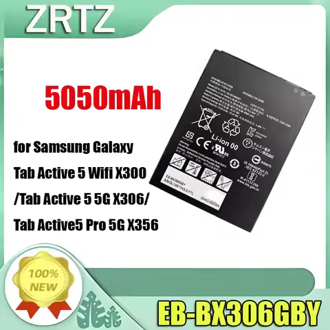 Durable 5050mAh EB-BX306GBY Battery for Samsung Galaxy Tab Active 5 Wifi X300/Tab Active 5 5G X306/T