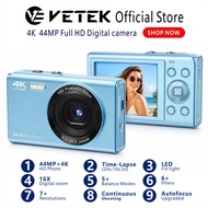 VETEK2 4K Digital Camera Retro Camera 44MP 2.4 HD Screen Travel Camera