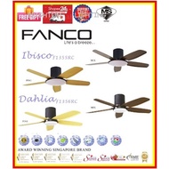 FANCO IBISCO/DAHLIA FAN - IBISCO F1353 RC (48") / DAHLIA F1353 RC (46") WITH DC Motor AND 5 Blades Ceiling Fan