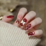 French Wear Nails Art Nude Fake Nails White Removable Nails Wear Fake Patches Nails F3o3