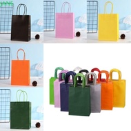 JANRY 6PCS Colored Kraft Paper Bags, Candy Colorful Hand-held Rectangular Gift, Mini Christmas with Handles Packaging Festival Gift Bag Party