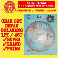 GEAR GIR PRESS SUPRA 45T GEAR SET SUPRA 45T GEAR DEPAN BELAKANG SUPRA 45T