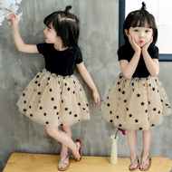 Black Gold Dress 18m-7yrs Baby girl Black cotton Shirt Princess Dress/Gaun Hitam budak Perempuan