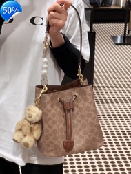 Koujia New Rowan Bucket Bag Single Shoulder Crossbody Bag Elegant Womens Bag Daily Travel Backpack D