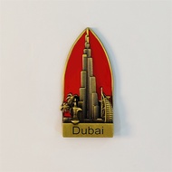 Dubai Halifah Tower Sailing Hotel Metal Fridge Stickers Tourist Souvenir Refrigerator Stickers Home 