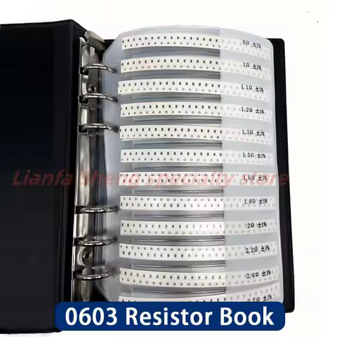 Resistor Kit SMDBook 0603 Chip Resistor Assortment Kit 0201 0402 0805 1206 1% SMT 170 Values 0R-10M 