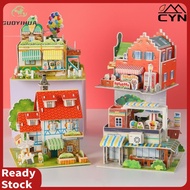 Kids 3D Stereo Tiny House Puzzle 3D Model Parent-Child Interactive Educational Paper Assembly House 