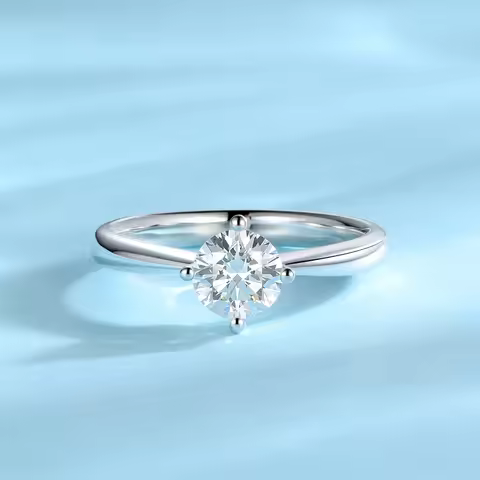 Lab Grown Diamond Engagement Ring 1 CT D Color VVS Clarity Solitaire 9K Gold Promise Anniversary Wed