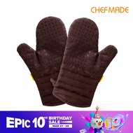 CHEFMADE อุณหภูมิสูงทนความร้อนอุณหภูมิ 250 ℃/77 ℉ ผ้าฝ้ายซิลิโคนกันลื่นป้องกันการลวกถุงมือหนาถุงมือเ
