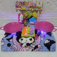 MAINAN ANAK PEREMPUAN MINISET MASAK MASAKAN KOMPOR LED 3TUNGKU COCOK BUAT KADO